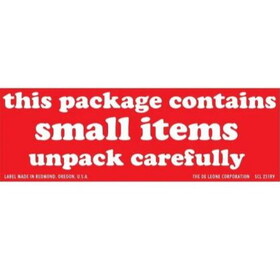 De Leone SCL251RV Lables, This Package Contains Small Items Unpack Carefully, 1&#189;" x 4"