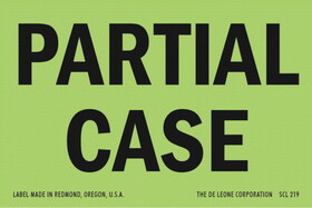 De Leone SCL606 Lables, Partial Case, 3" x 5" fluorescent green