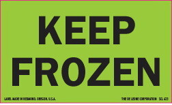De Leone SCL623 Lables, Keep Frozen, 3" x 5" fluorescent green
