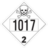 De Leone SDP402 Labels, Chlorine - Un 1017 - Poison/Toxic Gas - (International Only) - Class 2, 10¾