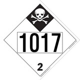 De Leone SDP465 Labels, Un 1017 - Chlorine - Inhalation Hazard - Class 2, 10¾