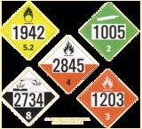 De Leone SDP400 Preprinted 4-digit placard (tagboard), Hazardous Materials Placards