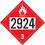 De Leone SDP453 Labels, Un 2924 Flammable Liquid, Corrosive, N.O.S. - Flammable Liquid - Class 3, 10&#190;" x 10&#190;" (tagboard), Price/25 /pack