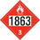 De Leone SDP539 Labels, (Vinyl)-Un 1863 Fuel, Aviation, Turbine Engine - Flammable Liquid - Class 3, 10&#190;" x 10&#190;" (removable vinyl), Price/25 /pack
