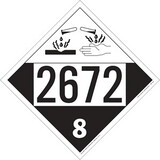 De Leone SDP547 Labels, (Vinyl)-Un 2672 Ammonia Solutions- Corrosive - Class 8, 10¾