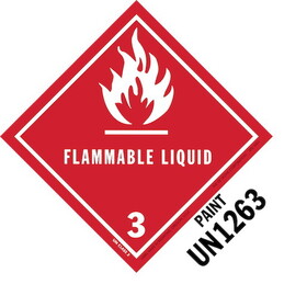 De Leone SPD5001 Labels, Flammable Liquid 3 - Paint Un 1263, 5" X 4"