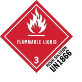 De Leone SPD5027 Labels, Flammable Liquid 3 - Resin Solution Un 1866, 5