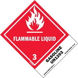 De Leone SPD5033 Labels, Flammable Liquid 3 - Gasoline Un 1203, 5