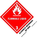 De Leone SPD5039 Labels, Flammable Liquid 3 - Alcoholic Beverages Un 3065, 5
