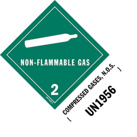 De Leone SPD6010 Lables, Non-Flammable Gas 2 - Compressed Gas N.O.S Un1956, 6" x 4"