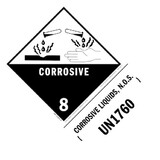 De Leone SPD6012 Lables, Corrosive 8 - Corrosive Liquids, N.O.S. Un1760, 6