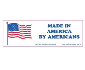 De Leone USA501 Labels, Made In America By Americans, 2" x 6"