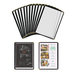 Muka 12 Pack Menu Covers 8.5 x 11 Inch Menu Holder for Restaurant, 1 Page 2 Clear Viewing Plastic Surface