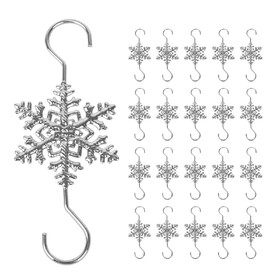 Muka 60Pcs Christmas Ornaments Hooks, Snowflake Hanger for Christmas Halloween Decoration, Silver/ Golden