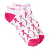 K Bell Women’s All Over Pink Ribbon Quarter Socks