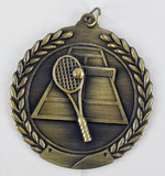Clarke Tennis Die Cast Medal 2 3/4″-Gold