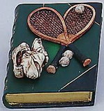 Tennis Set On A Book Paper Weight