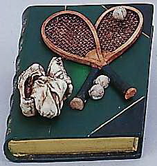 Clarke Tennis Set On A Book Paper Weight