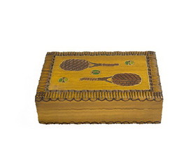 Tennis Box with Inlaid Racquets