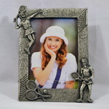 Pewter Frame-2 Lady Players (Picture size: 3-1/2 x 5)