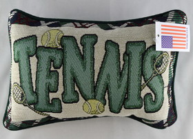 Clarke Tapestry Word Pillow Tennis