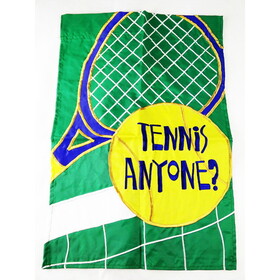 Clarke Garden Flag Tennis Anyone (18inx12in)