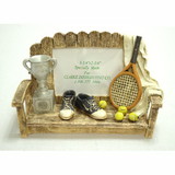 Tennis Bench Poly Resin Desk Pc. (Picture size: 3-3/4 x 2-3/4)