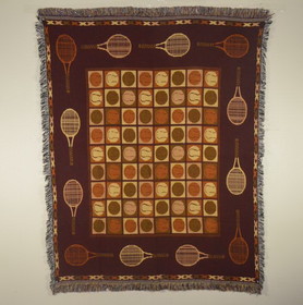 Clarke Tapestry Throws-Tennis Earth Tones