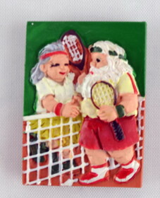 Clarke Polystone Santa Couple Magnet