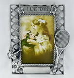 Pewter Frame I Love Tennis Lady (Picture size: 4- 1/4 x 6 )