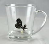 Glass Coffee Mug w/Pewter Emblem