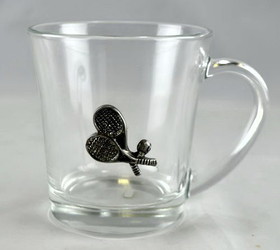Clarke Glass Coffee Mug w/Pewter Emblem