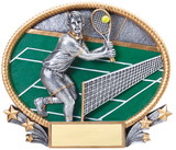 Tennis Resin Oval Plates 3D Color Male 8 1/4 x 7