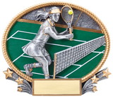 Tennis Resin Oval Plates 3D Sculptures Female 7 x 5 1/2″