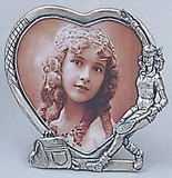 Clarke Pewter Tennis Picture Frame-Heart (Picture size: 5 x 4-3/4)