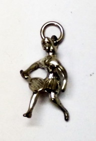 Sterling Silver Lady Player Charm