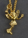 Tennis Angel Necklace, Gold Plated