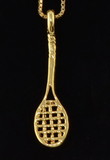 Tennis Racquet Necklace, Gold