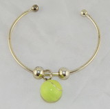 Tennis Ball Bangle Bracelet, Silver