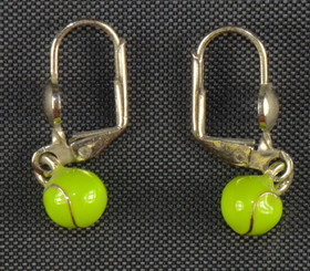 Tennis Earrings Silver w/Color Ball