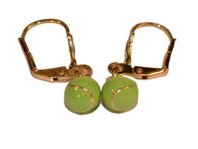 Tennis Earrings Gold w/Color Ball