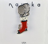 Stocking w/Racquets Pin-Pewter