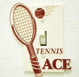 Tennis Plastic Switch Plate-Burgundy