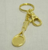 Clarke Gold Plate Racquet Key Ring
