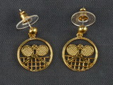 Crossed Racquet Earrings, Gold