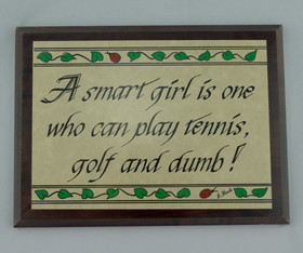 Clarke Wood Plaque "Smart Girl"