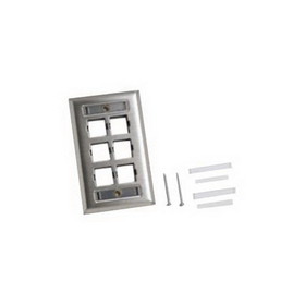 CommScope 760100883 8-Port Double Gang Stainless Steel Faceplate