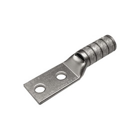 Burndy YAZV2C2TC14FX90 2 Hole Long Barrel Lug #2 AWG 1/4" Stud