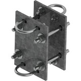 CommScope XP-197-D Double Crossover Plate Kit for MT-197 Stand-off, Hot-dipped Galvanized Steel