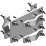 CommScope CO-100 Crossover Plate joins 1-1/2 in to 3-1/2 in OD Round Members, Hot Dip Galvanized